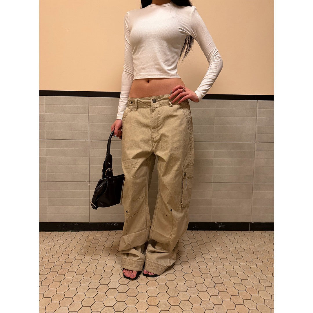 Ace Jolun Deconstructed 3D Multi‑Pocket Ruched Cargo Pants
