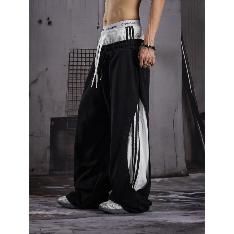 Ace Jolun Panel‑Spliced Wide‑Leg Sweatpants