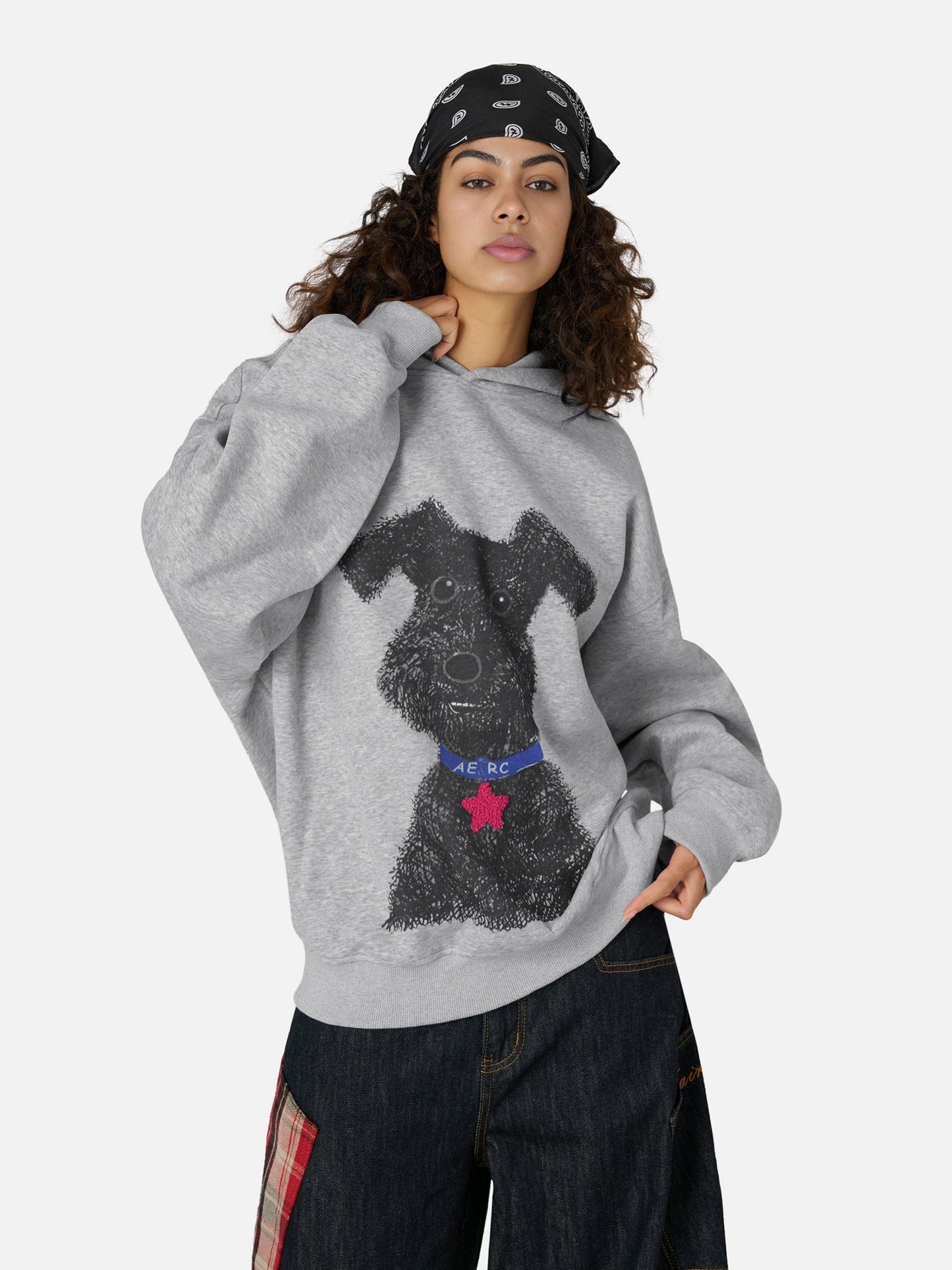 Sweat à capuche oversize Aelfric eden Graffiti Dog Graphic