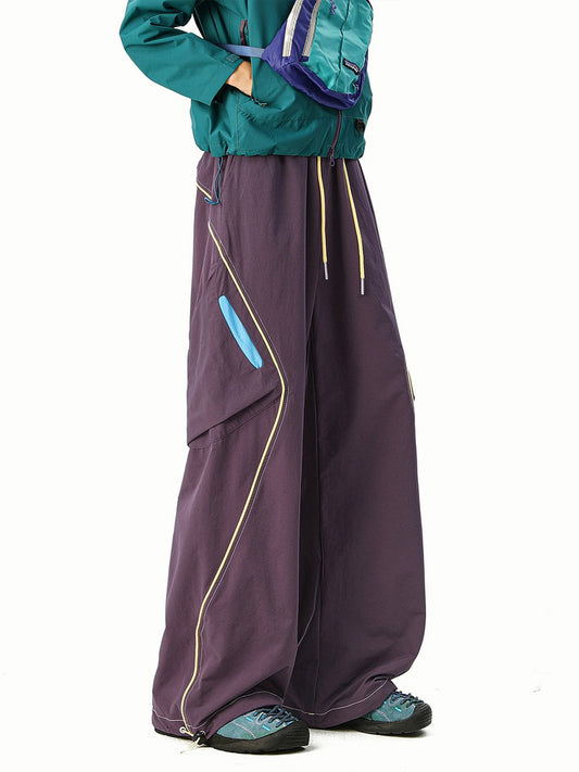 Ace Jolun Street‑Brand Line‑Spliced Cargo Casual Pants