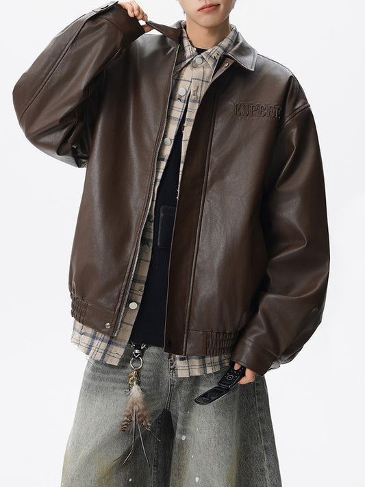 Ace Jolun Maillard‑Style Vintage Leather Jacket