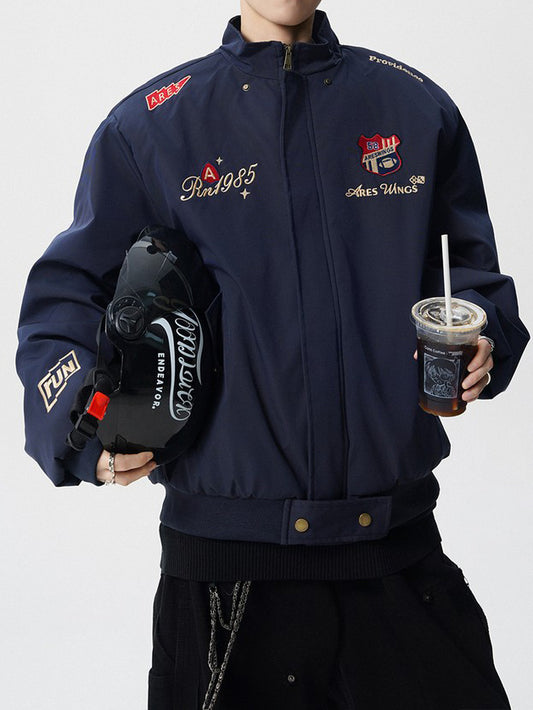 Ace Jolun Vintage Badge‑Embroidered Fur‑Trim Hooded Padded Jacket