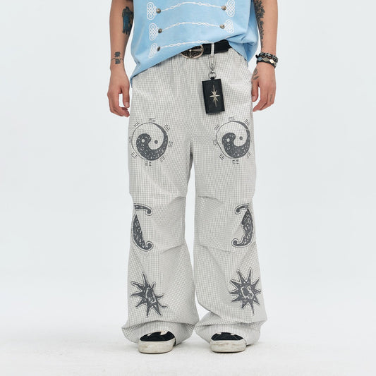 Ace Jolun Plaid Parachute Casual Pants