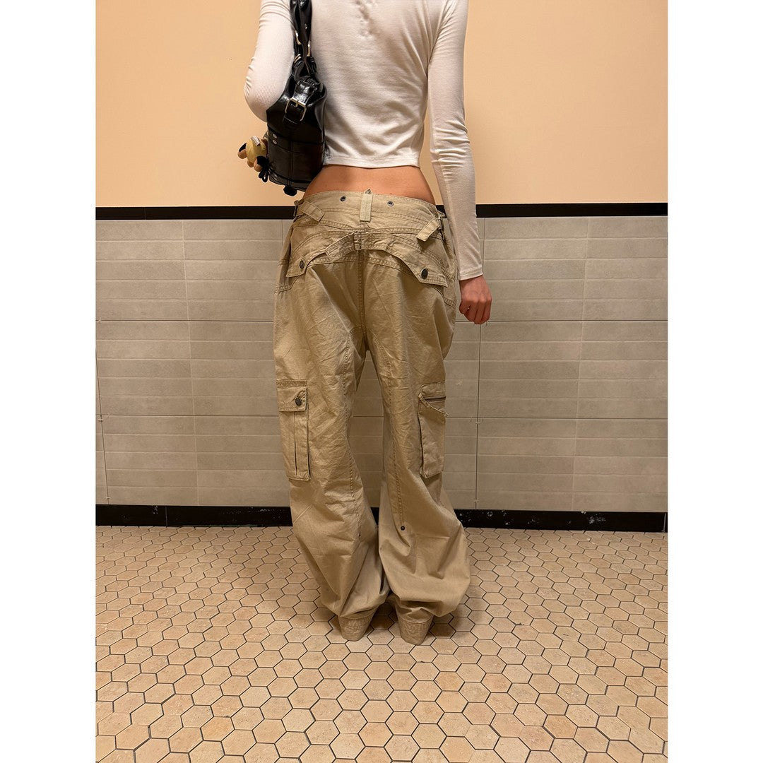 Ace Jolun Deconstructed 3D Multi‑Pocket Ruched Cargo Pants