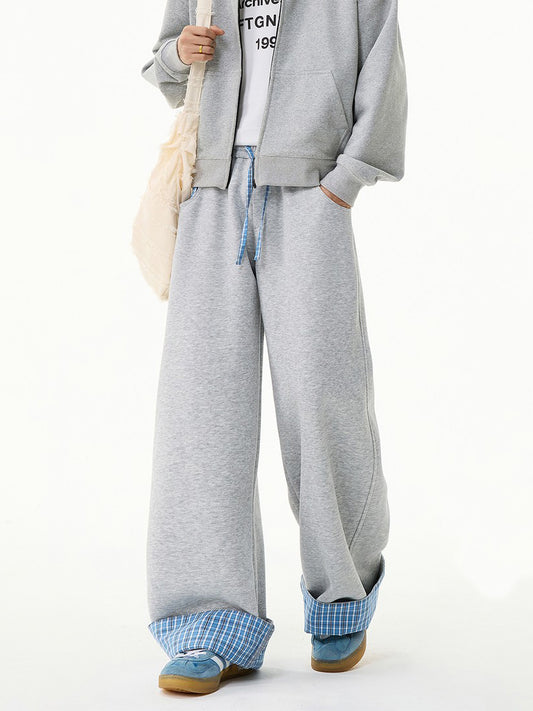 Ace Jolun Street‑Brand Designed Plaid Cuffed Casual Pants
