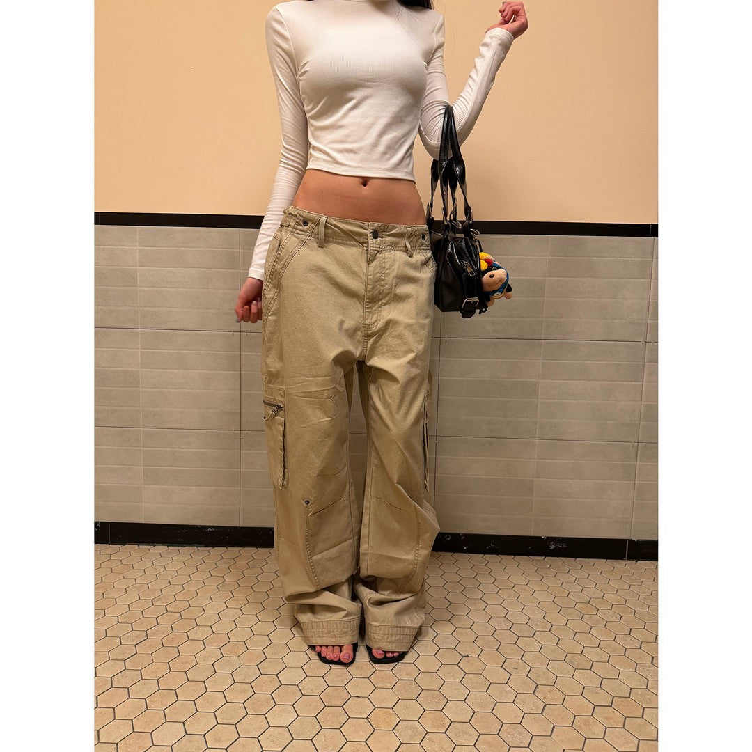 Ace Jolun Deconstructed 3D Multi‑Pocket Ruched Cargo Pants