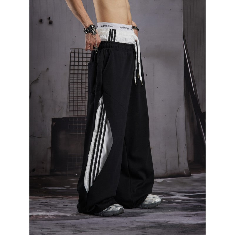 Ace Jolun Panel‑Spliced Wide‑Leg Sweatpants