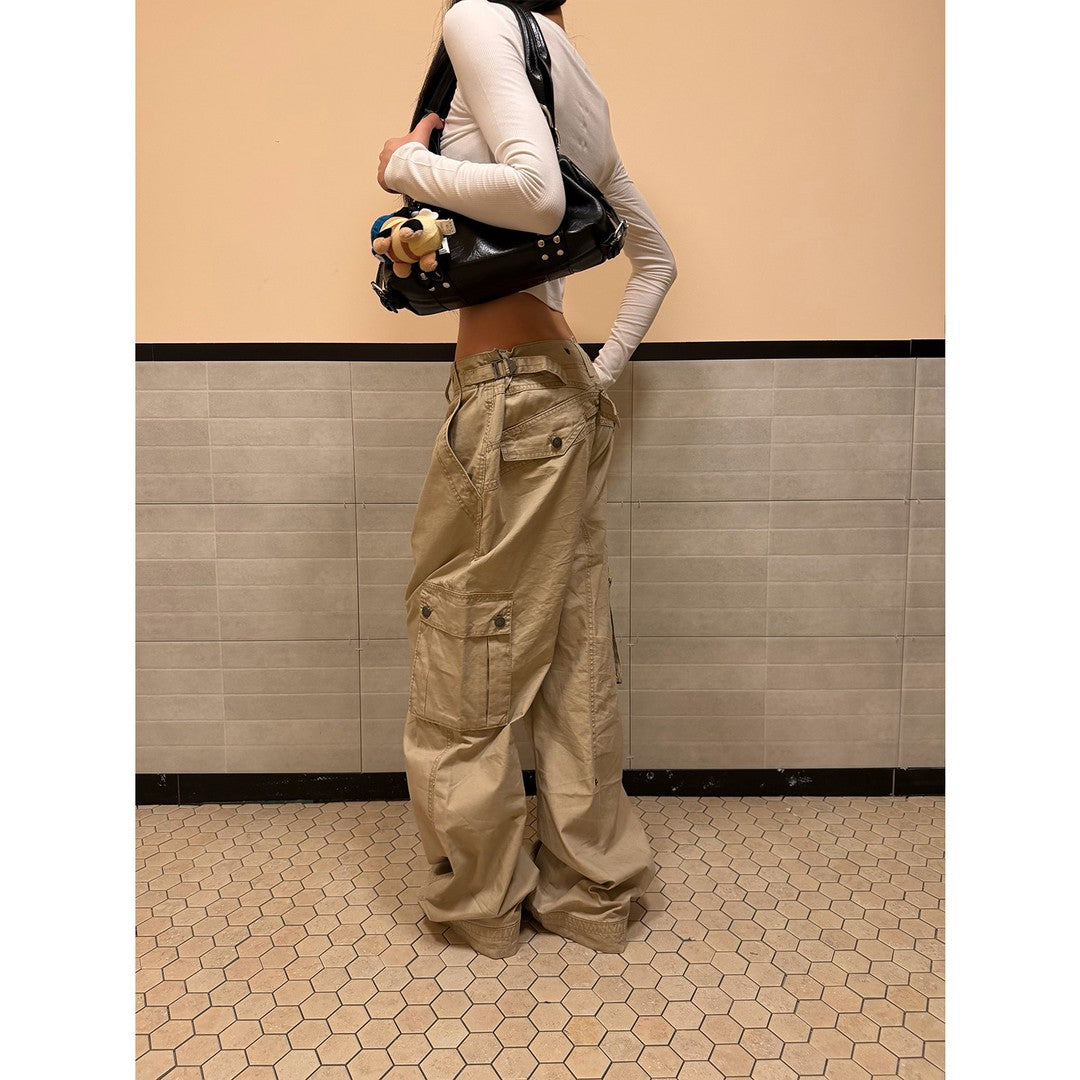 Ace Jolun Deconstructed 3D Multi‑Pocket Ruched Cargo Pants
