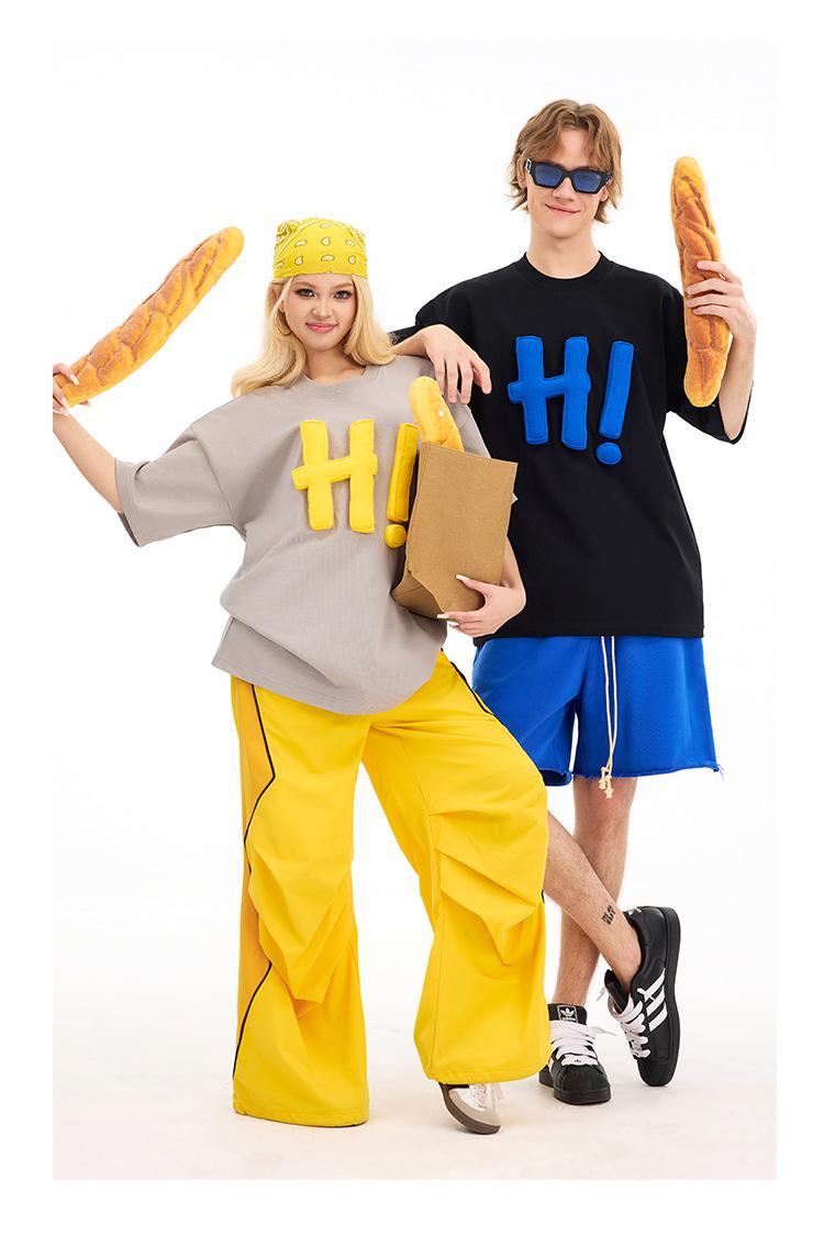 ACE JOLUN 300g Puff Print Hi Letter Short-Sleeve T-Shirt