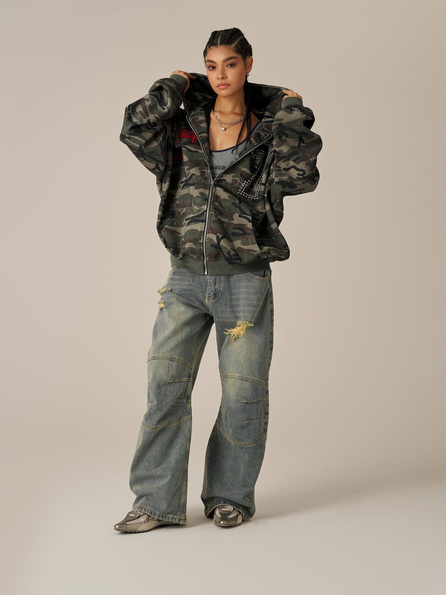 Sweat à capuche zippé Aelfric Eden Camo