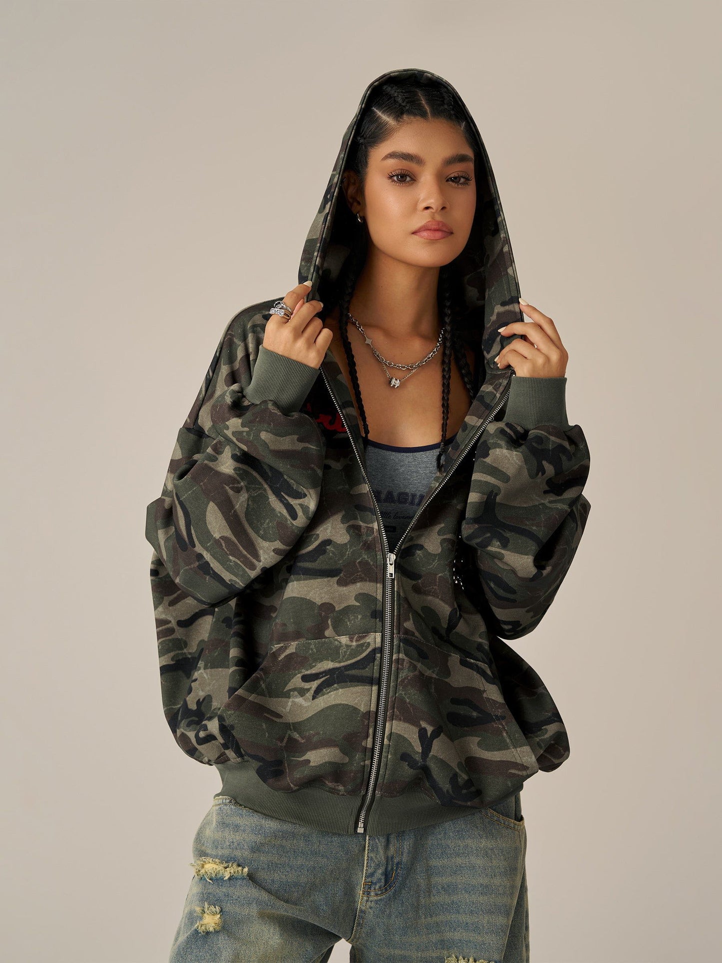 Sweat à capuche zippé Aelfric Eden Camo