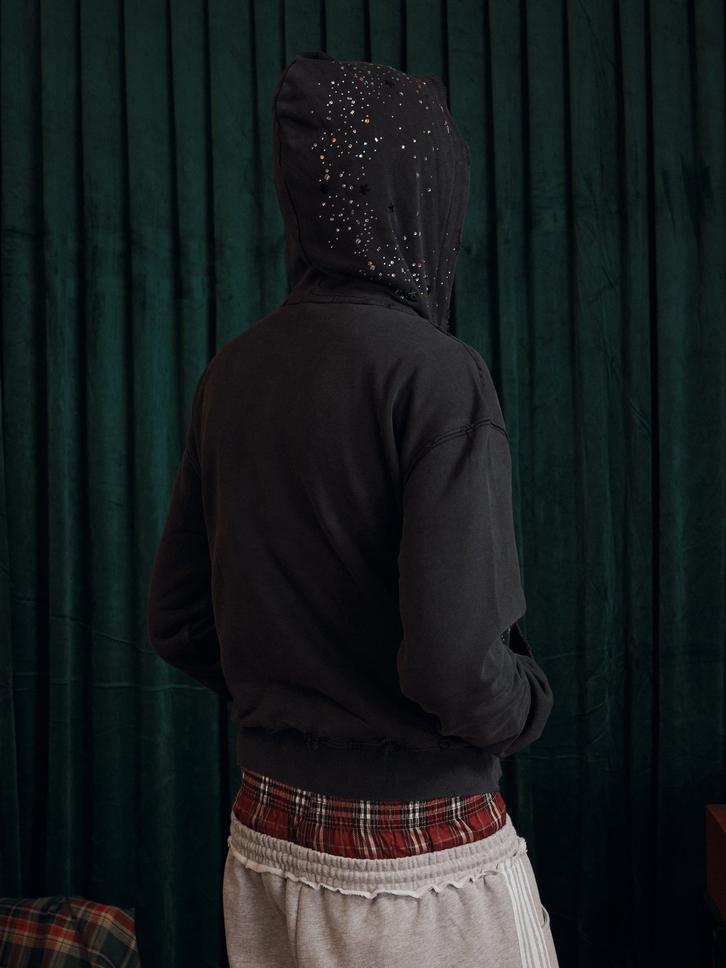 Sudadera con capucha Aelfric Eden Rhinestone Boxy Zip Up V302