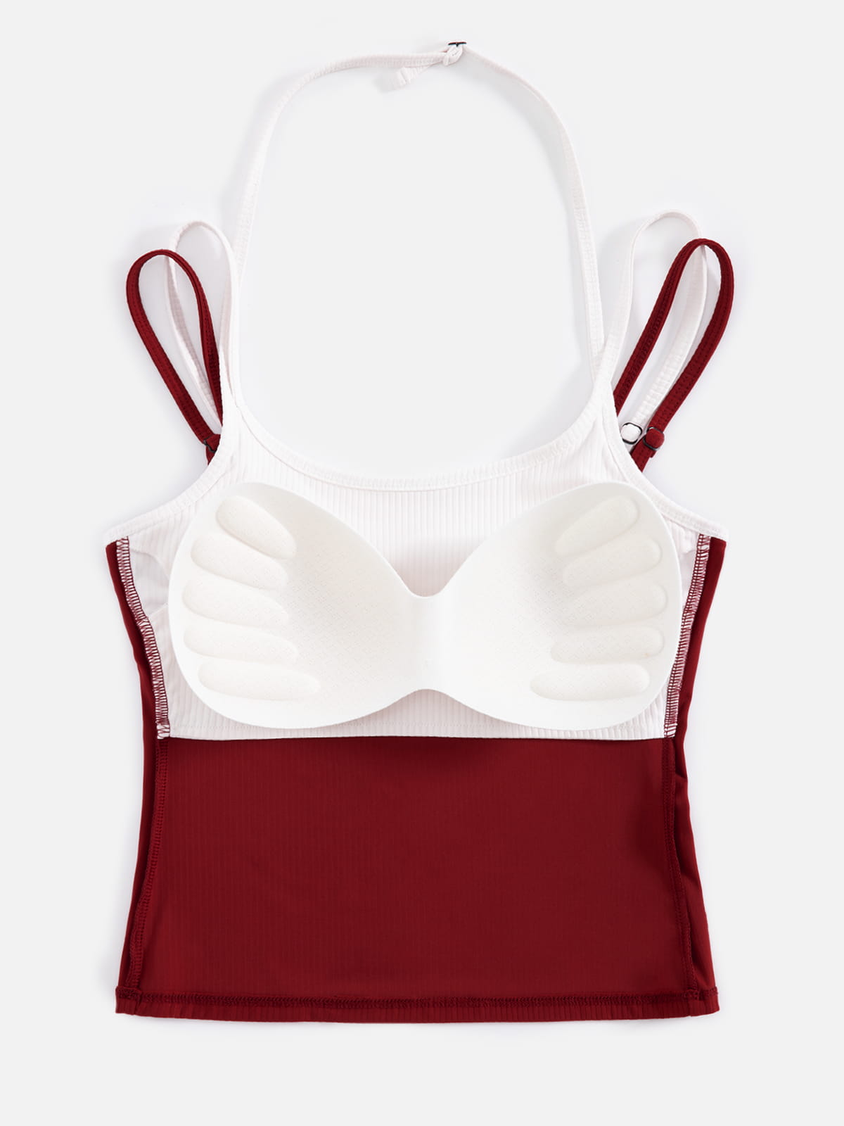 Tori Flowers Contrast Layered Padded Cami Top