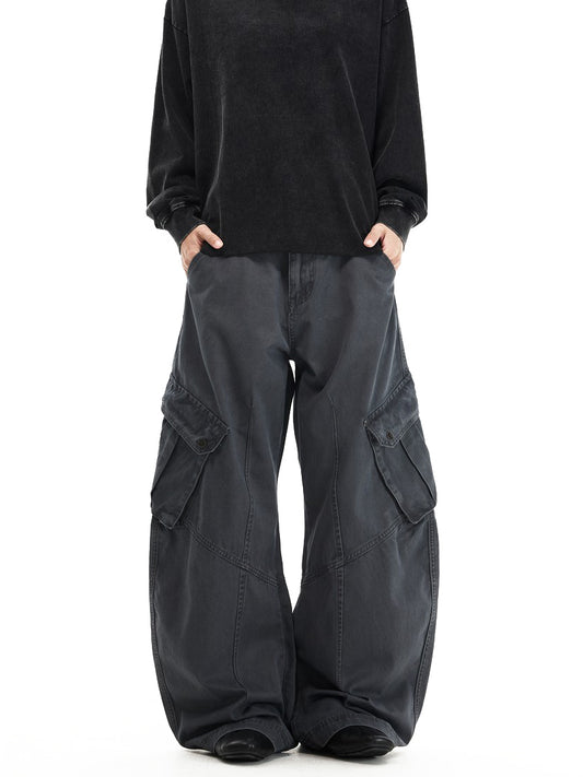 Ace Jolun Washed Curved‑Cut Cargo Pants