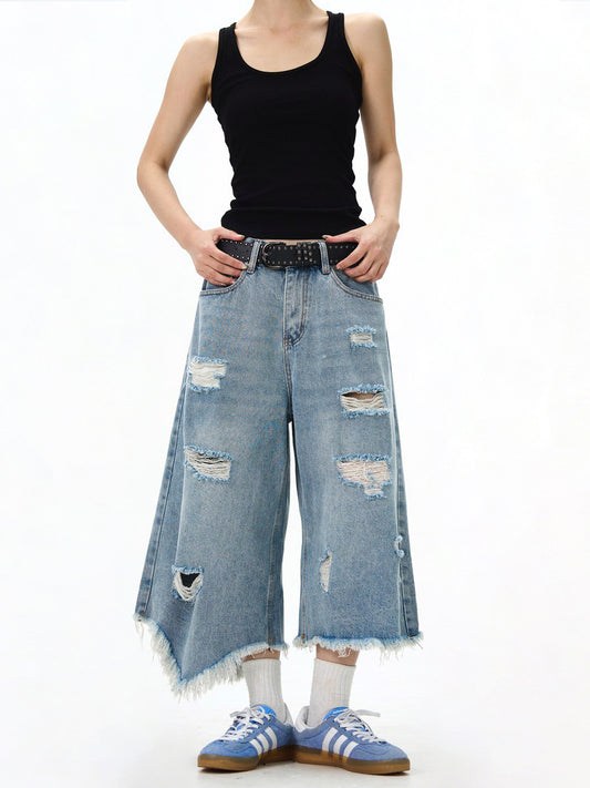 Ace Jolun High‑Street Design Ripped Jeans