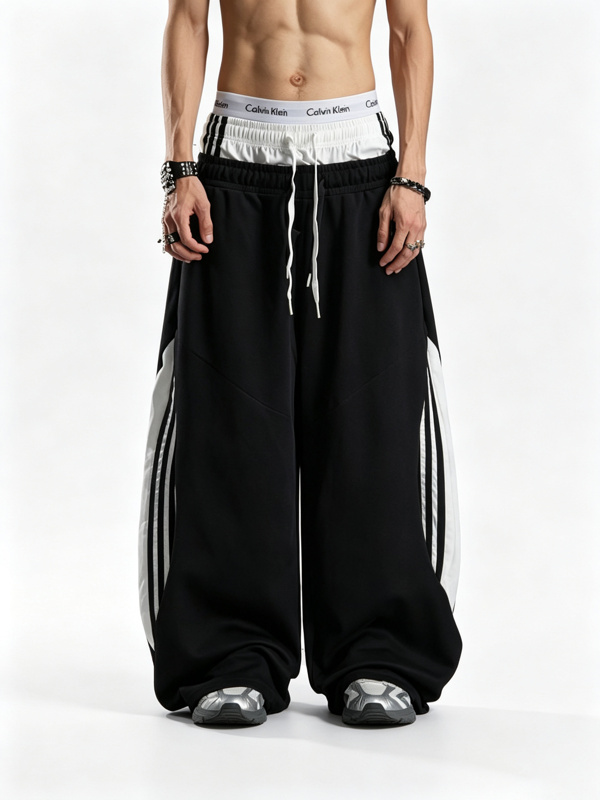 Ace Jolun Panel‑Spliced Wide‑Leg Sweatpants