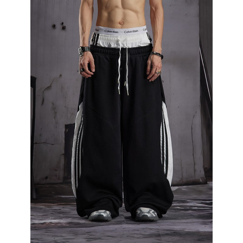 Ace Jolun Panel‑Spliced Wide‑Leg Sweatpants
