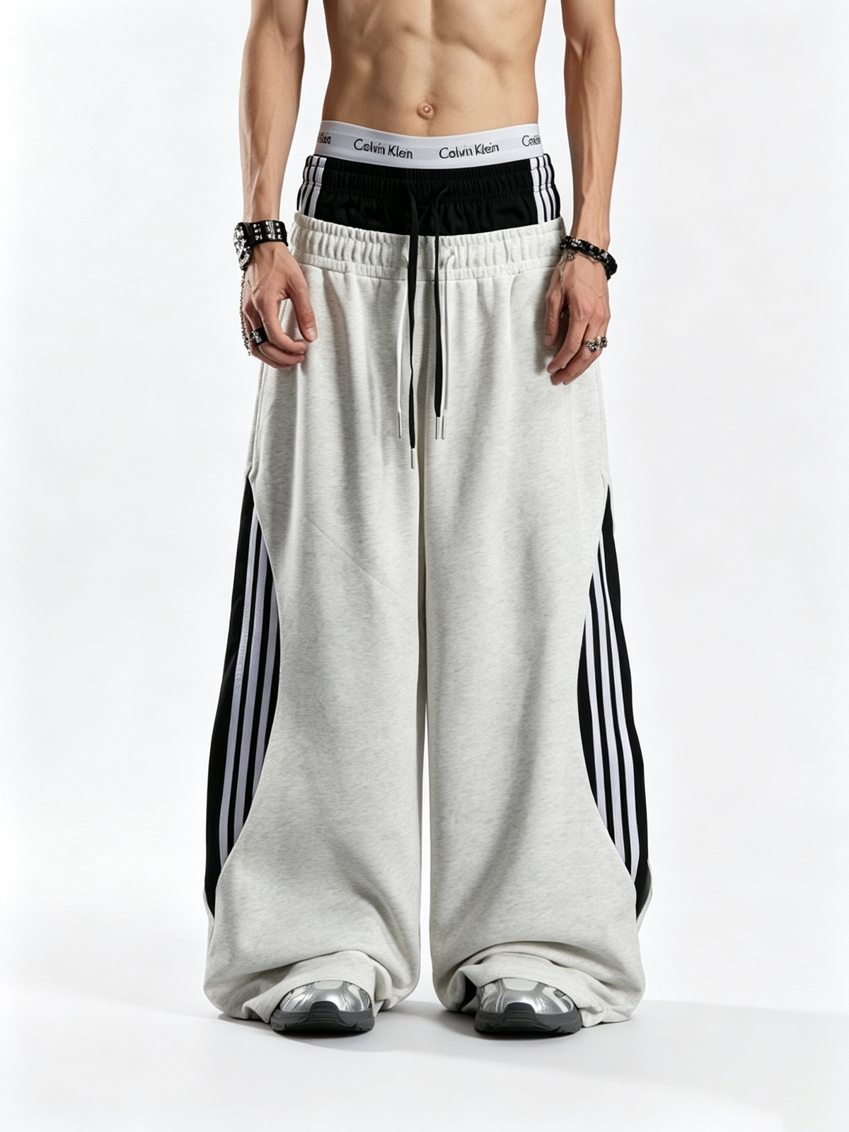 Ace Jolun Panel‑Spliced Wide‑Leg Sweatpants
