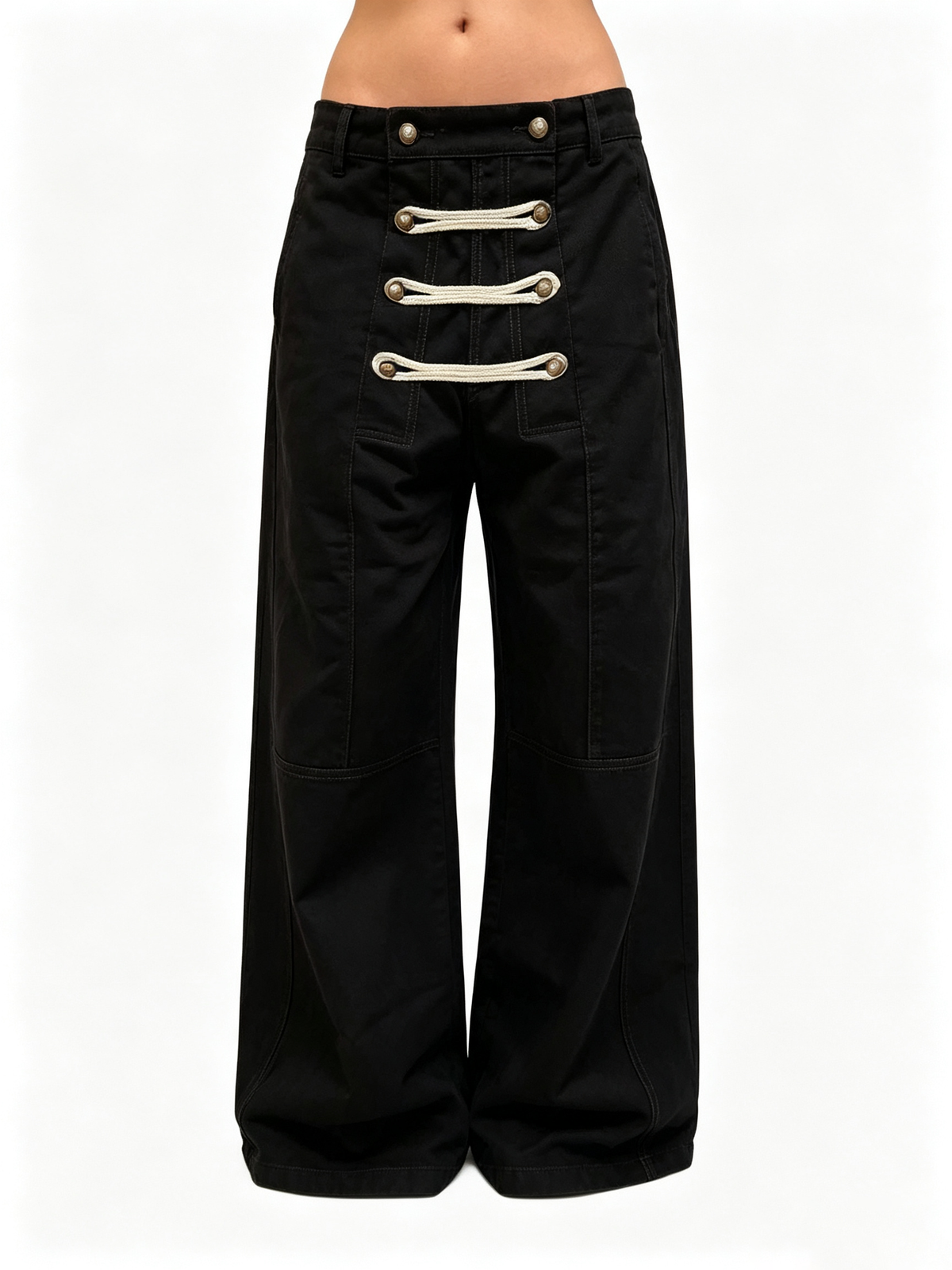 Ace Jolun Regal‑Inspired Double‑Breasted Deconstructed Cargo Pants