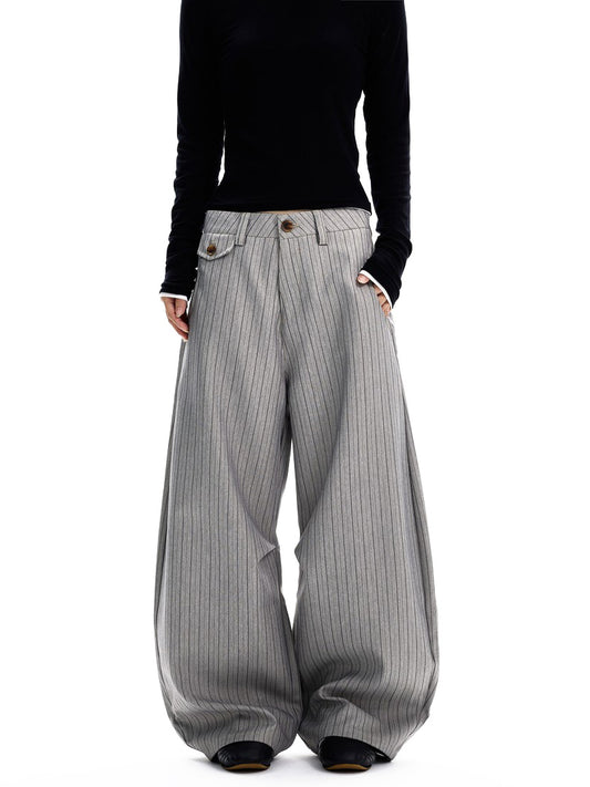 Ace Jolun Old‑Money Striped Casual Suit Trousers