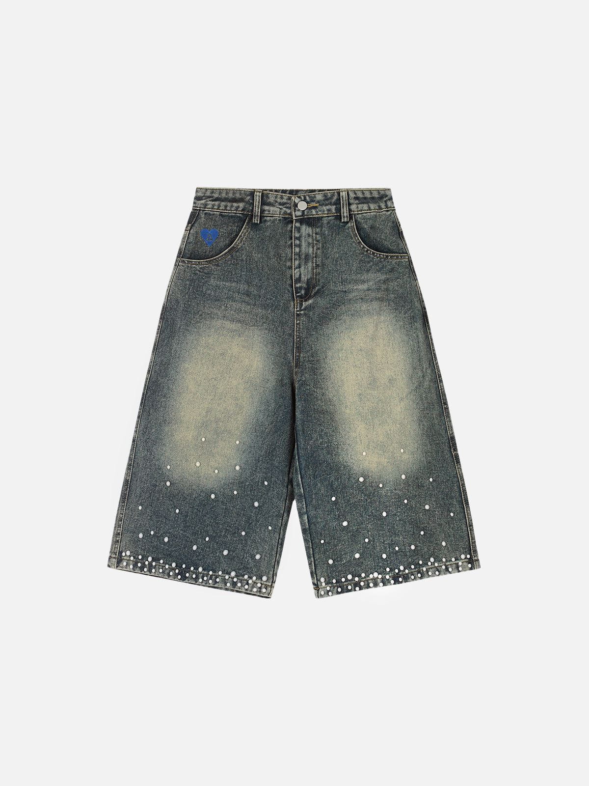 Aelfric Eden Pearl Embellished Baggy Longline Jorts