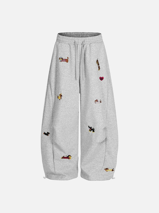 Pantalones deportivos holgados con bordado de perro Aelfric Eden