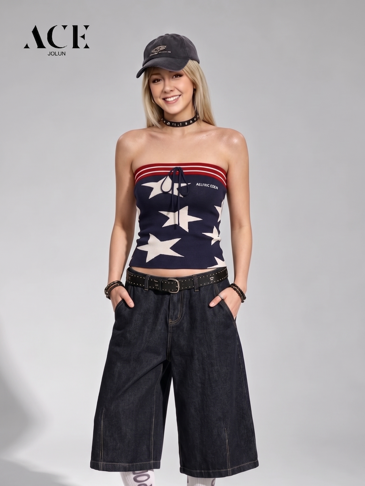 anna.outdoor Star Knit Tube Top