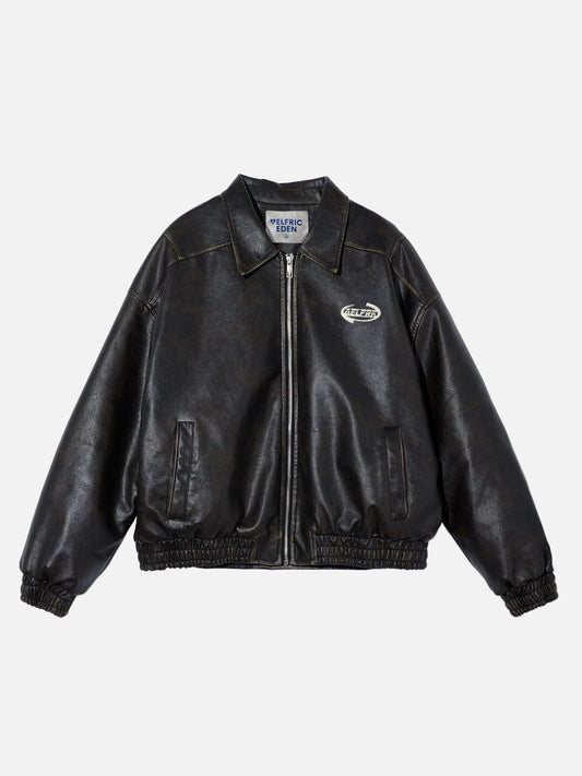 Aelfric Eden Faux Leather Cropped Jacket