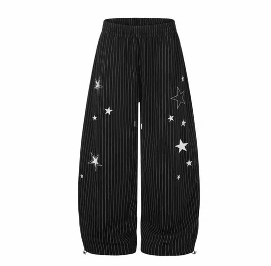 Star Embroidery Baggy Barrel Sweatpants
