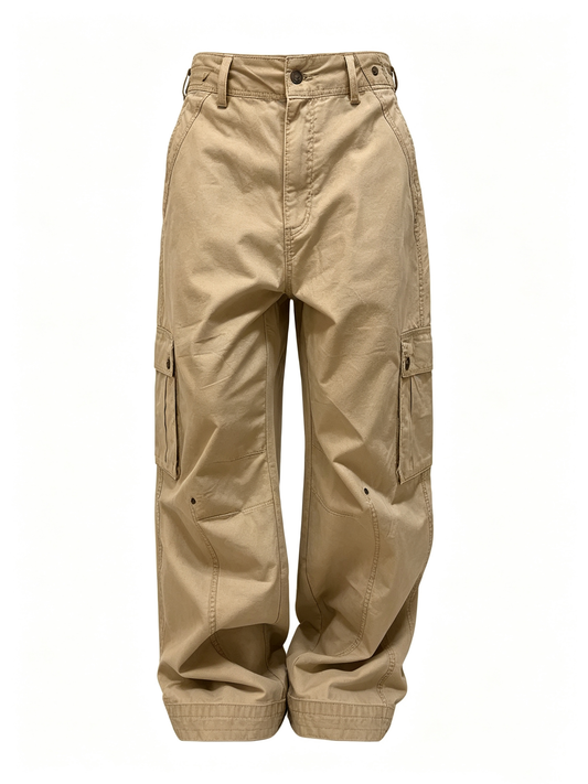 Ace Jolun Deconstructed 3D Multi‑Pocket Ruched Cargo Pants