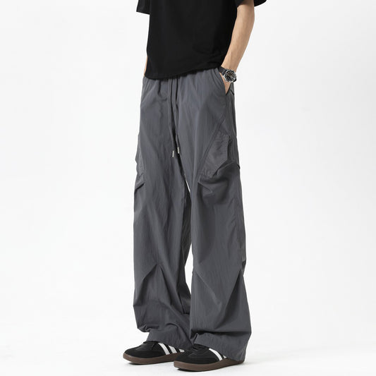 Ace Jolun American‑Style Ice‑Silk Quick‑Dry Wrinkle Parachute Pants