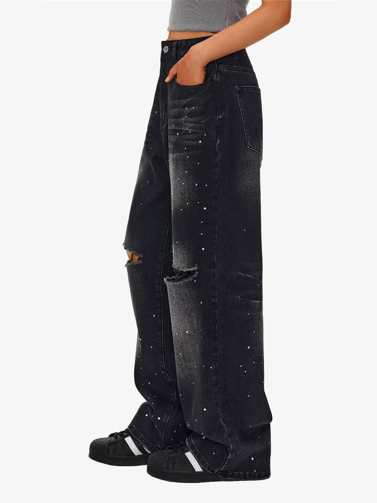 Pantalones vaqueros holgados con pedrería Aelfric Eden