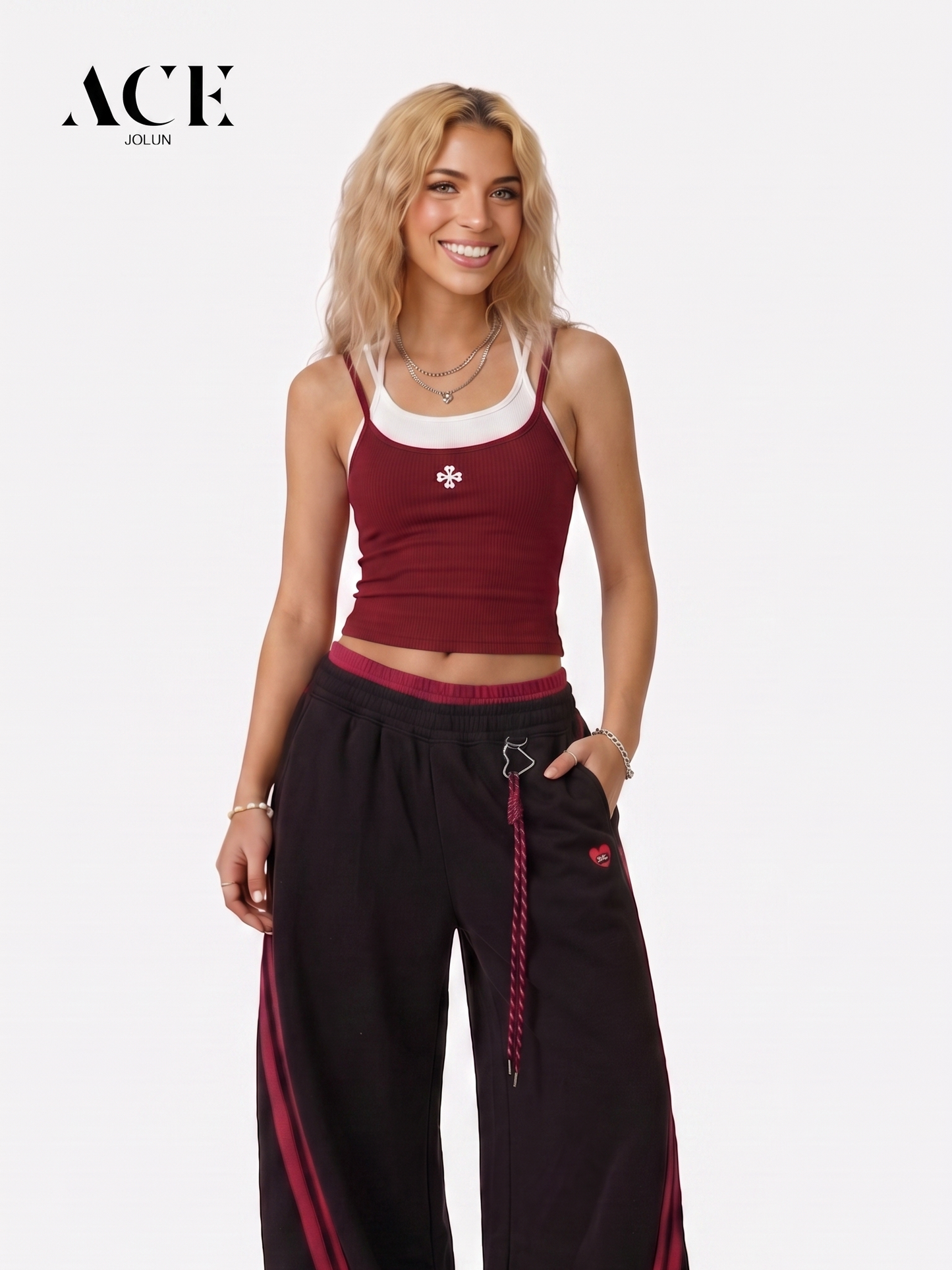 Tori Flowers Contrast Layered Padded Cami Top