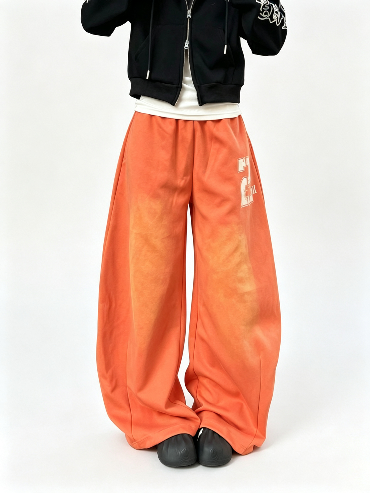 ACEJOLUN Gradient Drawstring Elastic‑Waist Flow Wide‑Leg Pants