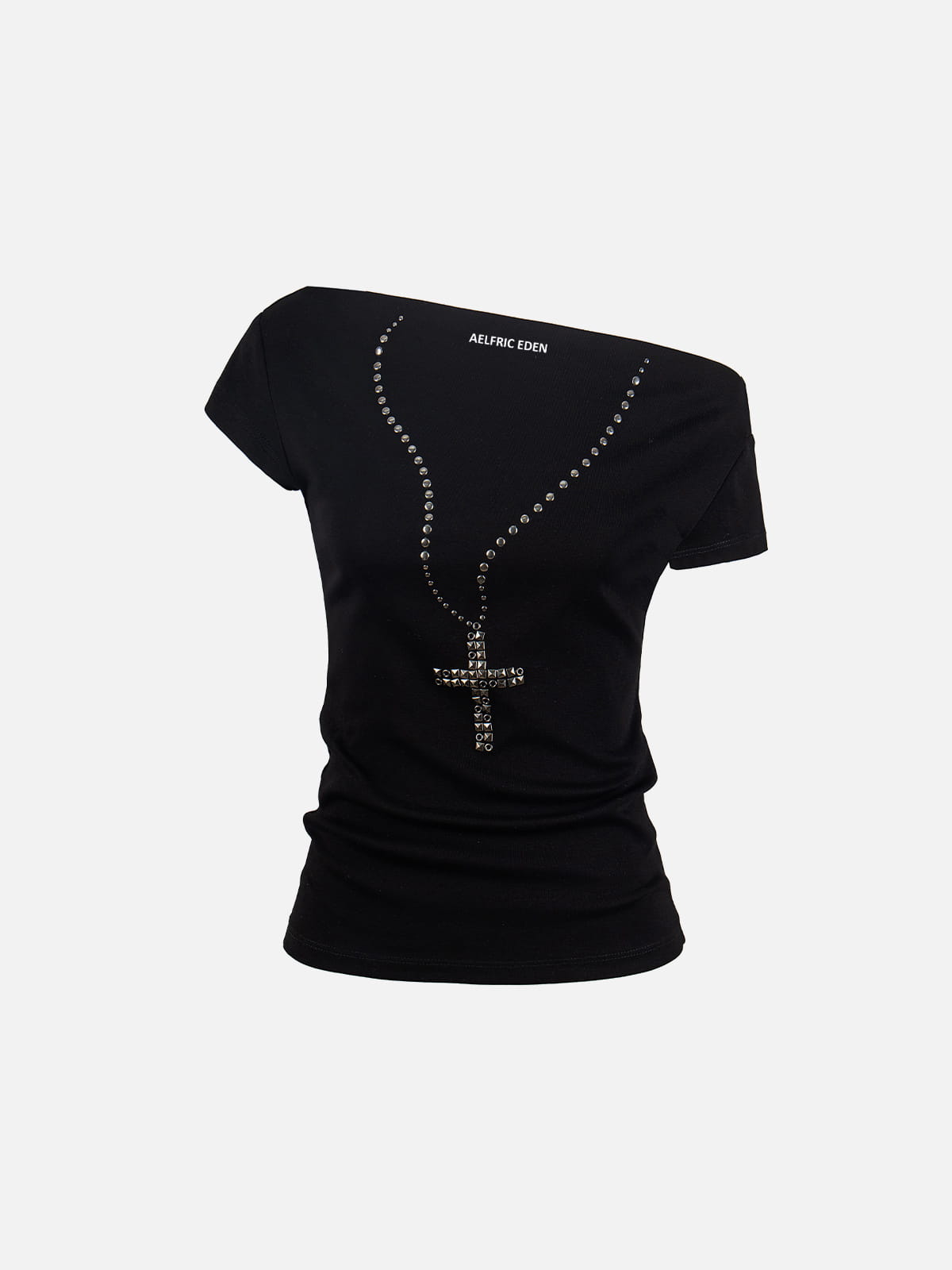 anna.outdoor Studded Off-the-Shoulder Tee
