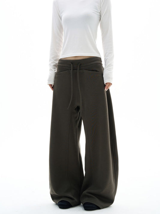 Ace Jolun Arc‑Spliced Curved Wide‑Leg Sweatpants