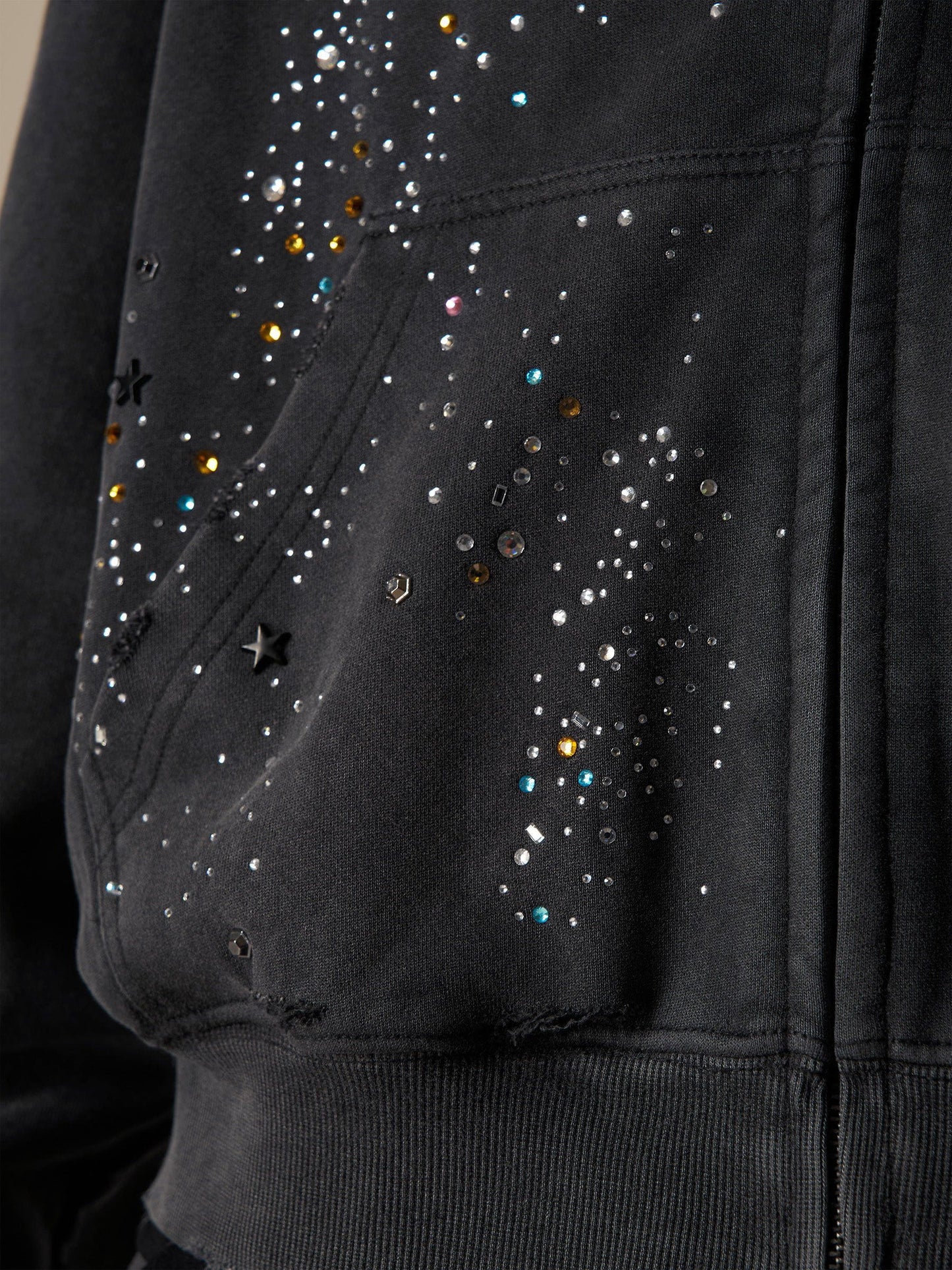 Sudadera con capucha Aelfric Eden Rhinestone Boxy Zip Up V302