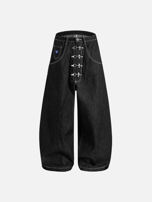 Jeans holgados de corte recto con botones metálicos Aelfric Eden