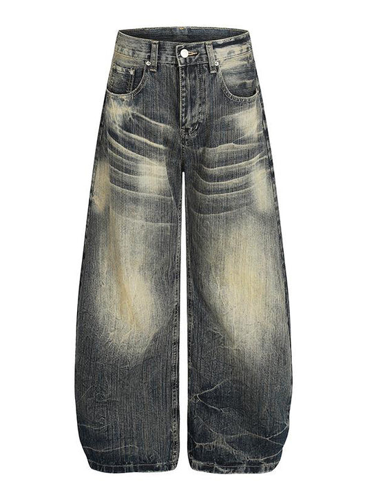 Ace Jolun Washed‑Distressed Whisker Slub Jeans