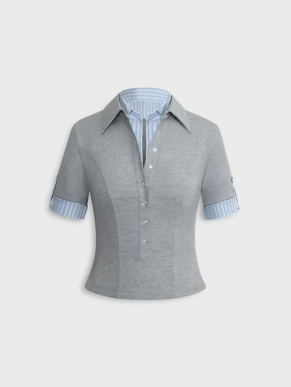 Acubi Style Layered Polo Top
