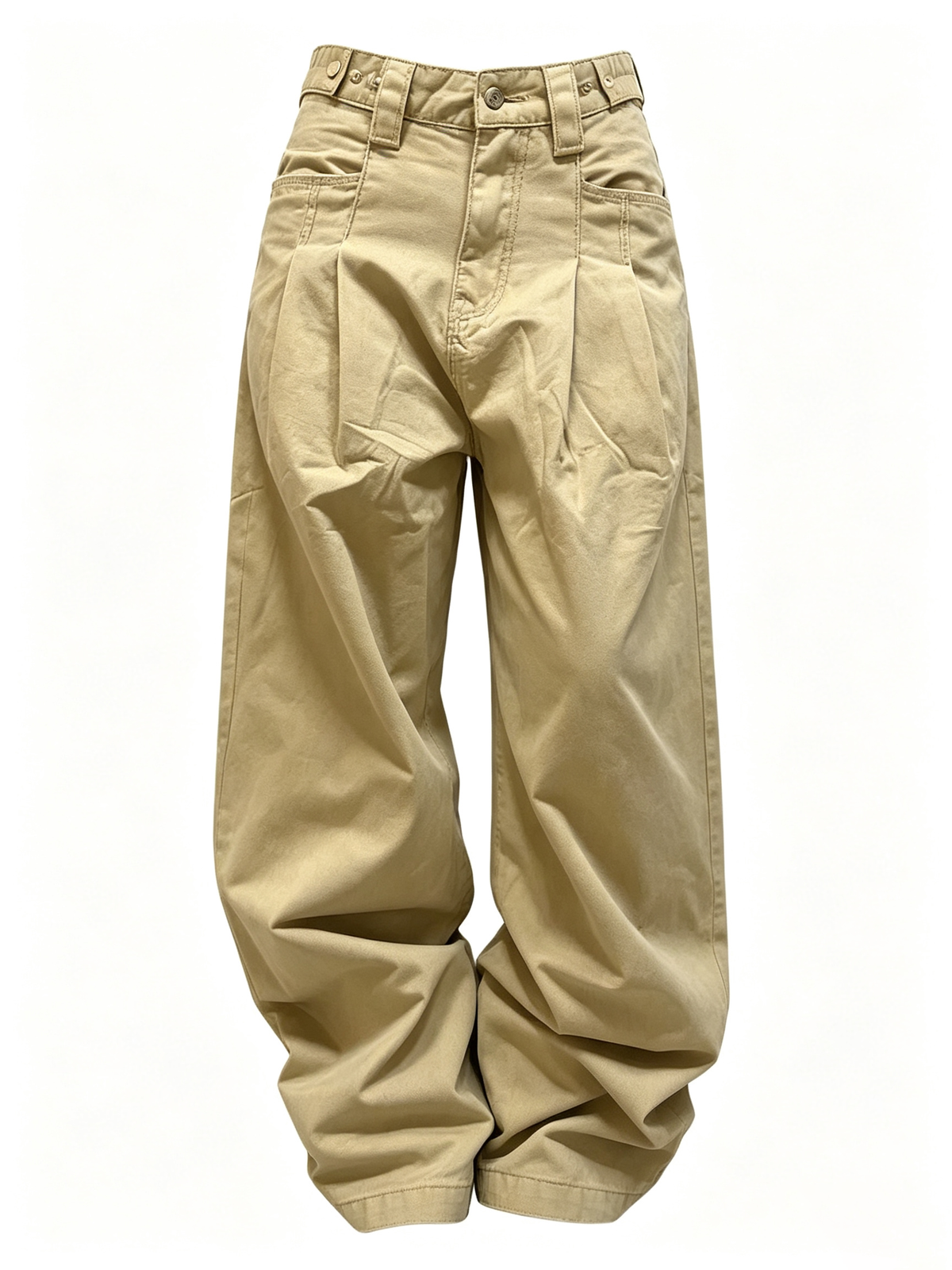 Ace Jolun Pleated Washed Curved‑Cut Jeans