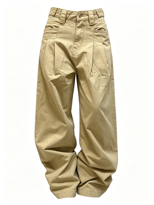 Ace Jolun Pleated Washed Curved‑Cut Jeans