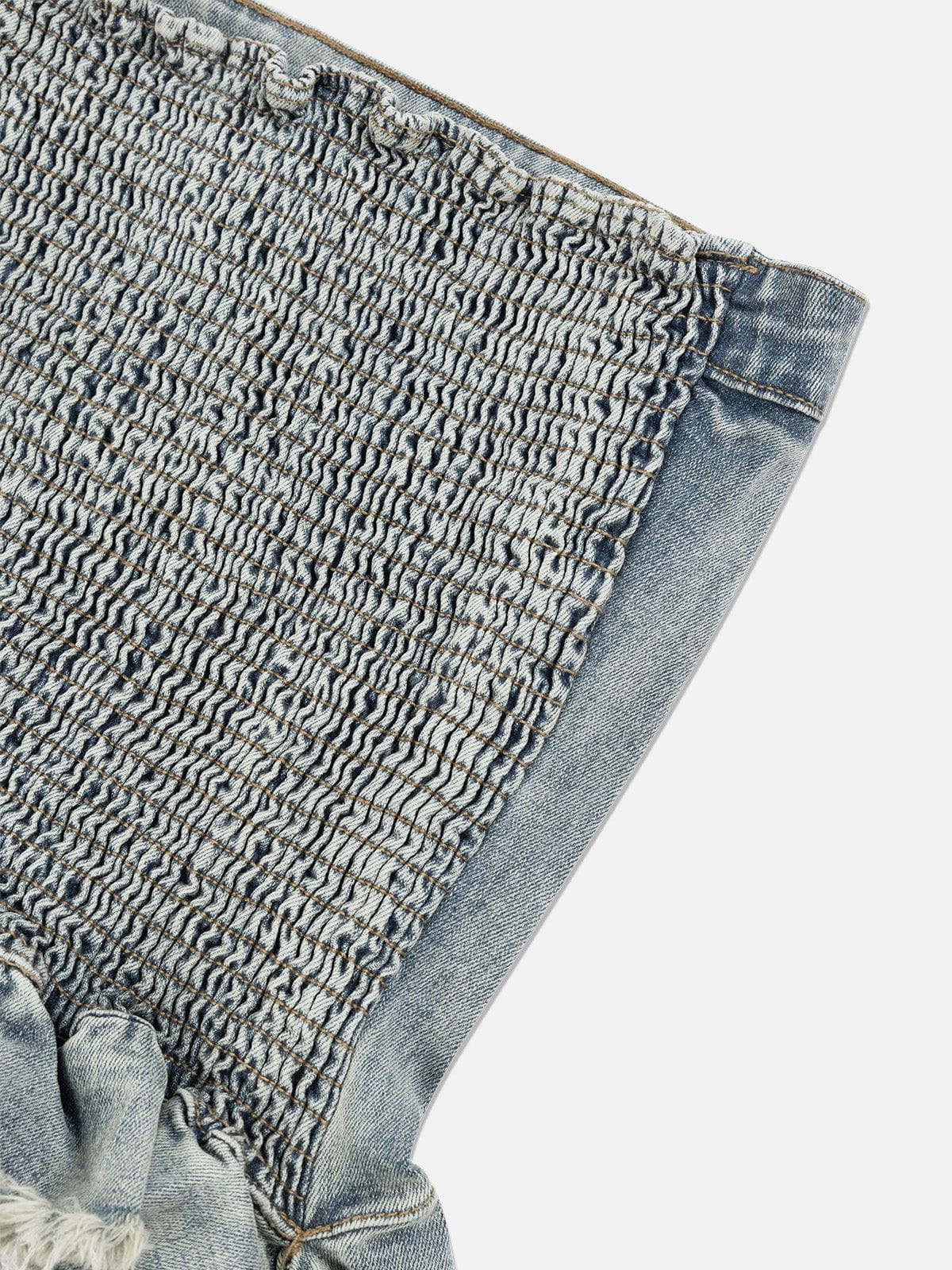 Aelfric Eden Fringe Hem Denim Bandeau Tube Top