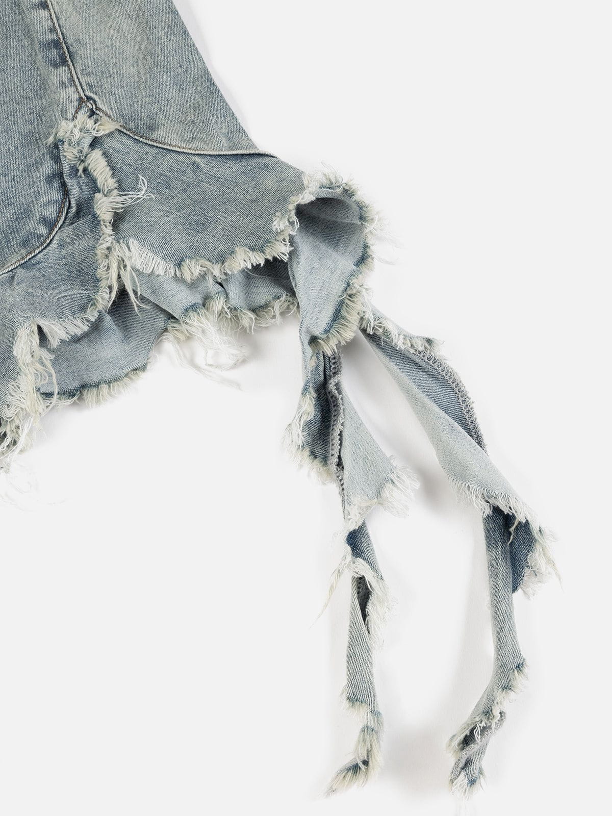 Aelfric Eden Fringe Hem Denim Bandeau Tube Top