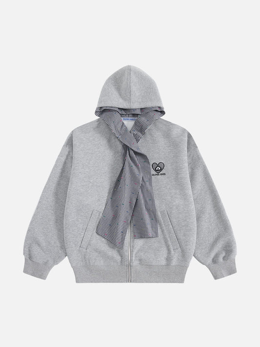Sweat à capuche zippé oversize Aelfric Eden avec écharpe intégrée