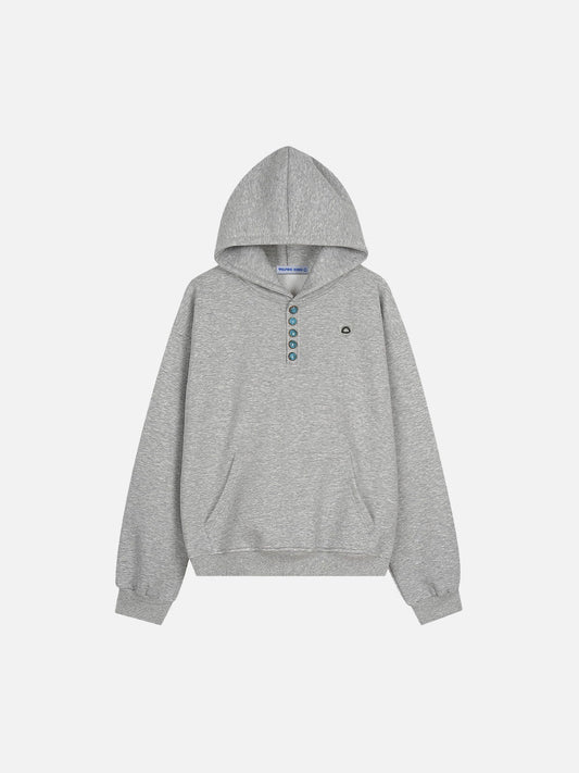 Sweat à capuche Aelfric Eden Boxy turquoise à patte de boutonnage