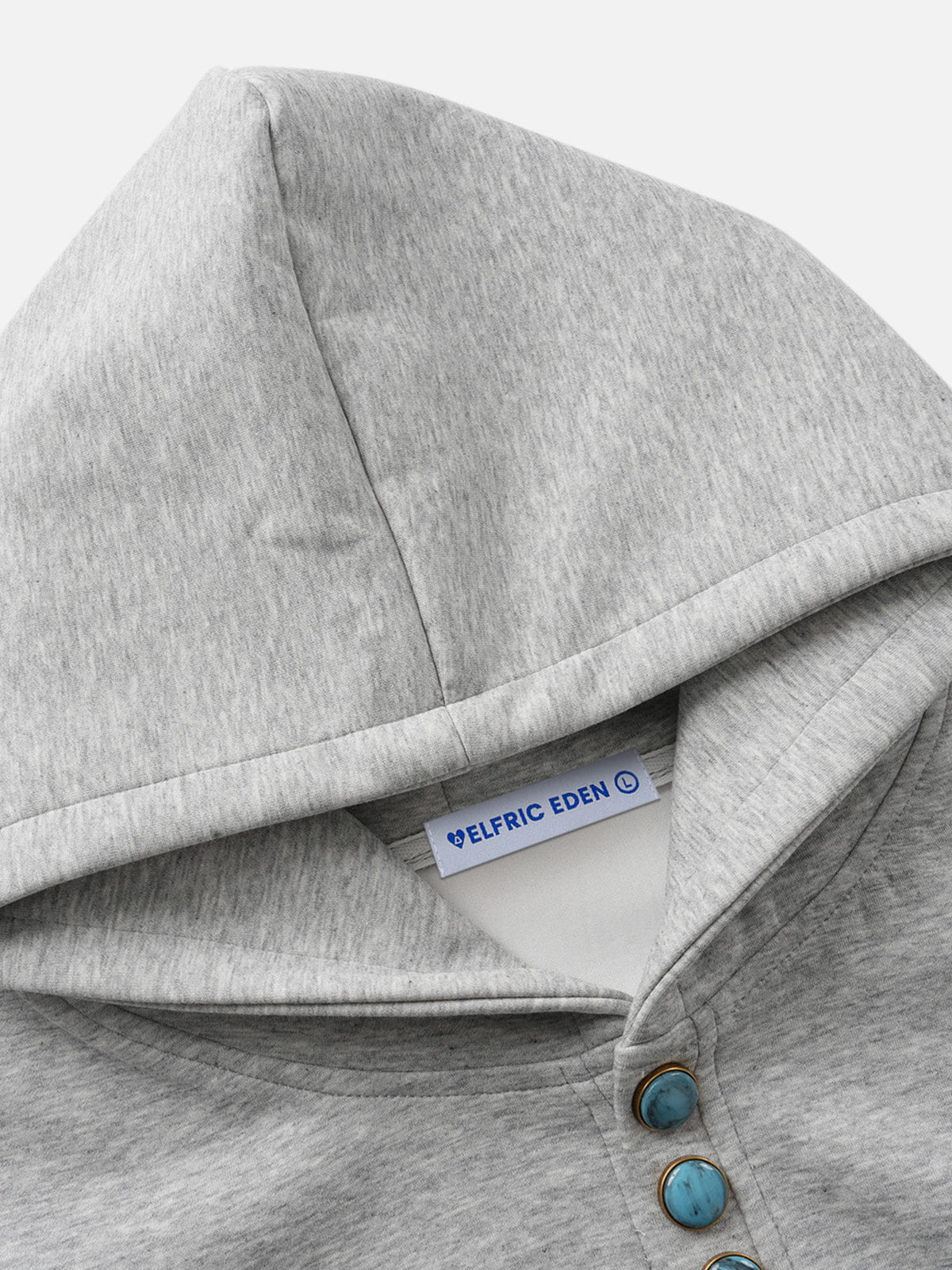 Aelfric Eden Boxy Turquoise Placket Pullover Hoodie