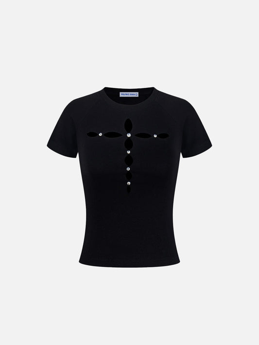 Aelfric Eden Rhinestone Cross Baby Tee
