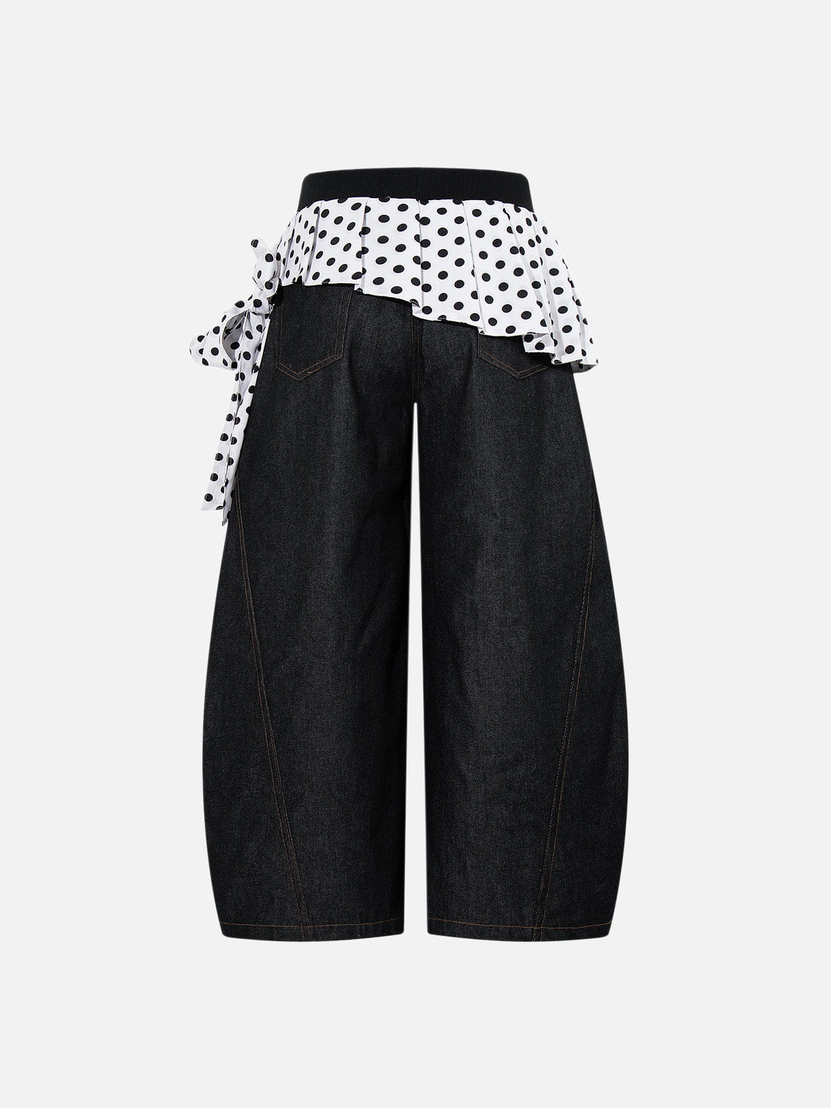 Aelfric Eden Polka Dot Layered Baggy Barrel Jeans