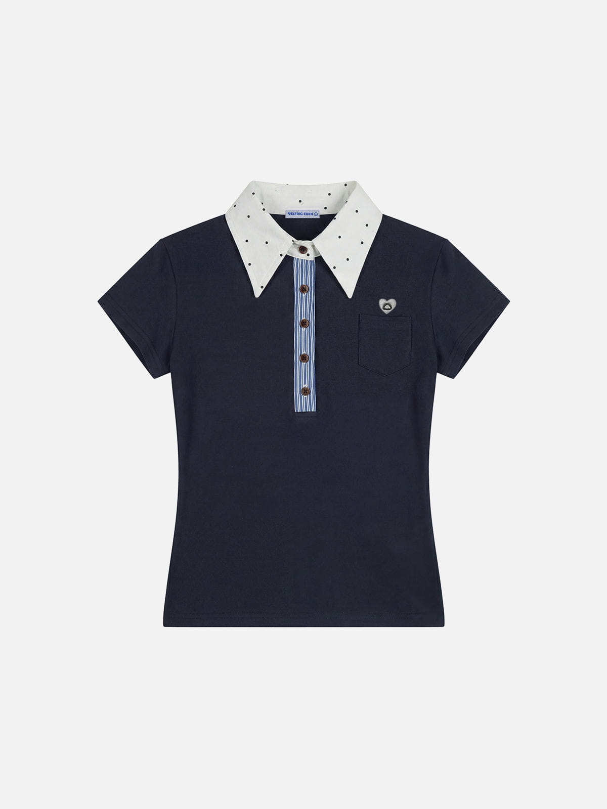 Aelfric Eden Polka Dot Collar Polo Baby Tee